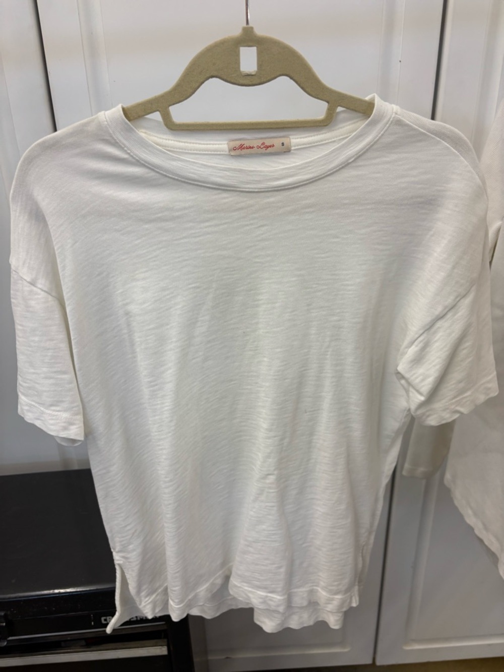 Marine Layer White Short Sleeve Crewneck Tee